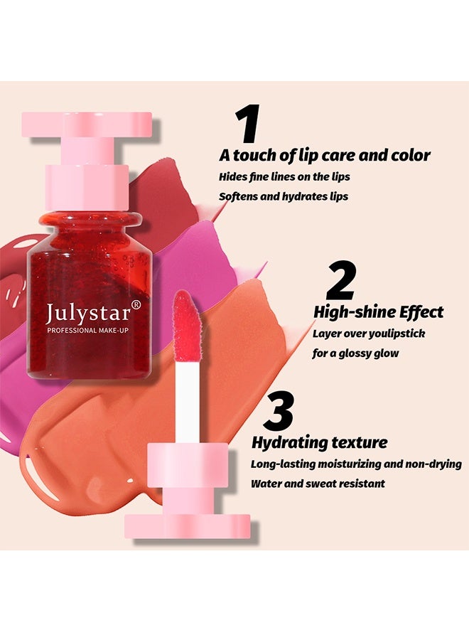 Julystar Lip Tint Longwear No-Budge Lipstick for Women, Highly Pigmented Liquid Lip Color Makeup, Non-Transfer Lip Gloss Stain Waterproof Smudge Proof 24 Hour, Instant Shine, Vegan & Cruelty-Free #01 - Image 3